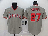 Angels 27 Mike Trout Gray 2020 Nike Cool Base Jersey,baseball caps,new era cap wholesale,wholesale hats